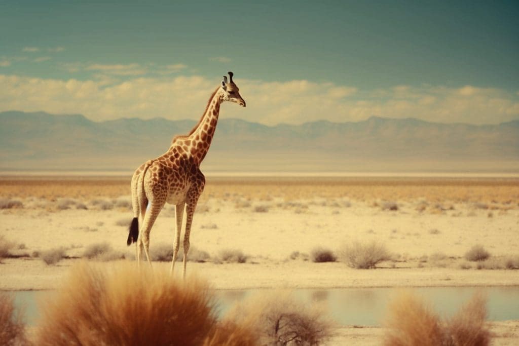 une girafe dans la savane africaine
